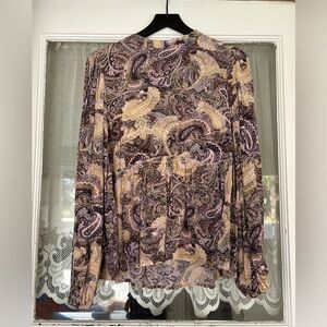 Sanctuary Paisley Blouse in Purple and Cream